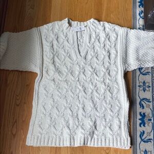 Anthropologie Moth Ivory Cable Knit Sweater Tunic